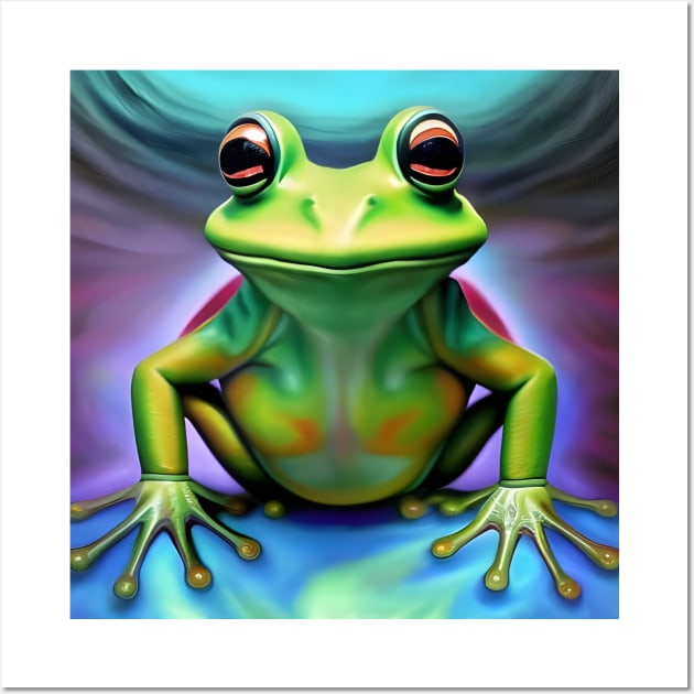 Frogger Spirit Animal (5) - Trippy Psychedelic Frog Wall Art by TheThirdEye